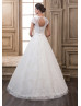 Cap Sleeves Lace Tulle Beaded Wedding Dress Wedding Gown